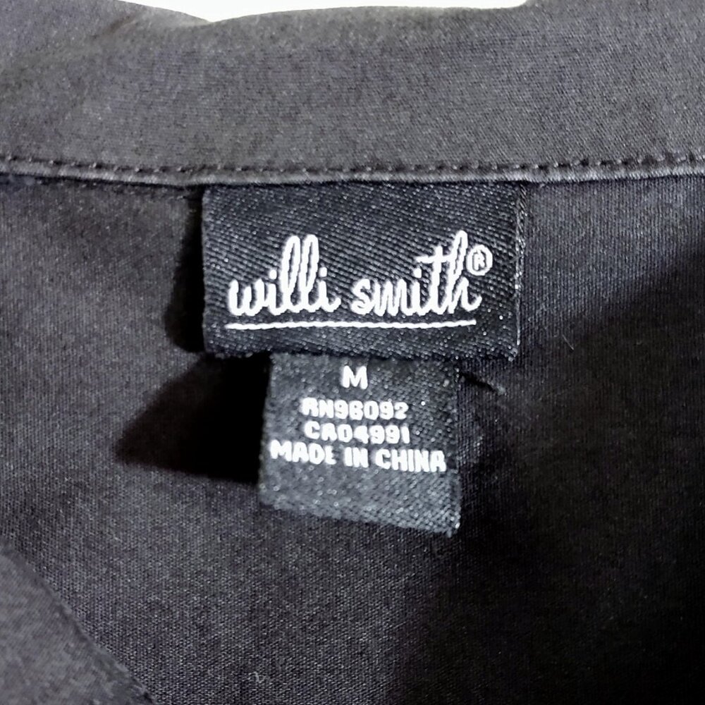 Willi Smith Women's Black Collared Short Sleeve Button Up M Medium - Picture 5 of 7